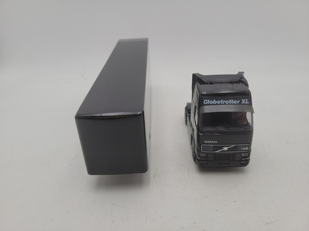 Conrad 4604-01 1:50 Scale Black Volvo FH12 Semi W/Van Body Die Cast Model EX/Box