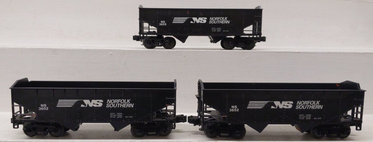 MTH O Gauge Custom Painted Norfolk Southern Hopper Cars: 3652 [3]