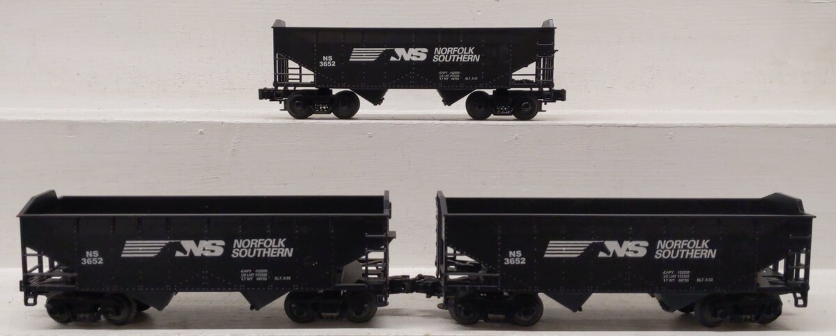 MTH O Gauge Custom Painted Norfolk Southern Hopper Cars: 3652 [3]