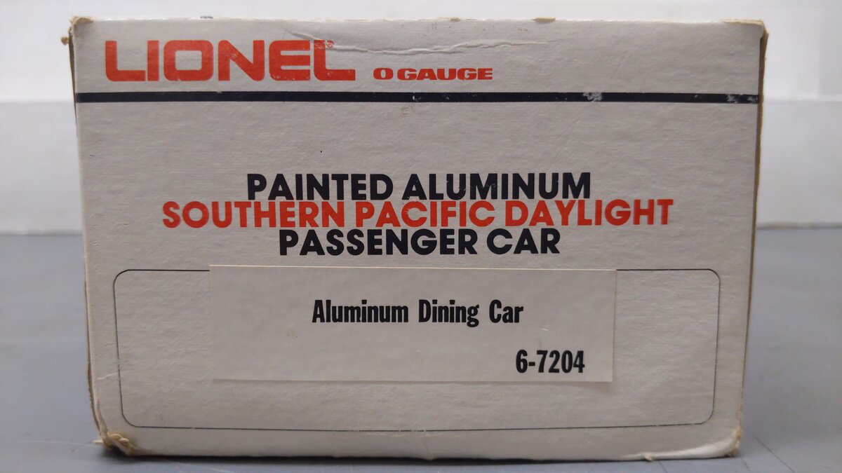 Lionel 6-7204 O Gauge Southern Pacific Daylight Aluminum Dining Car EX/Box