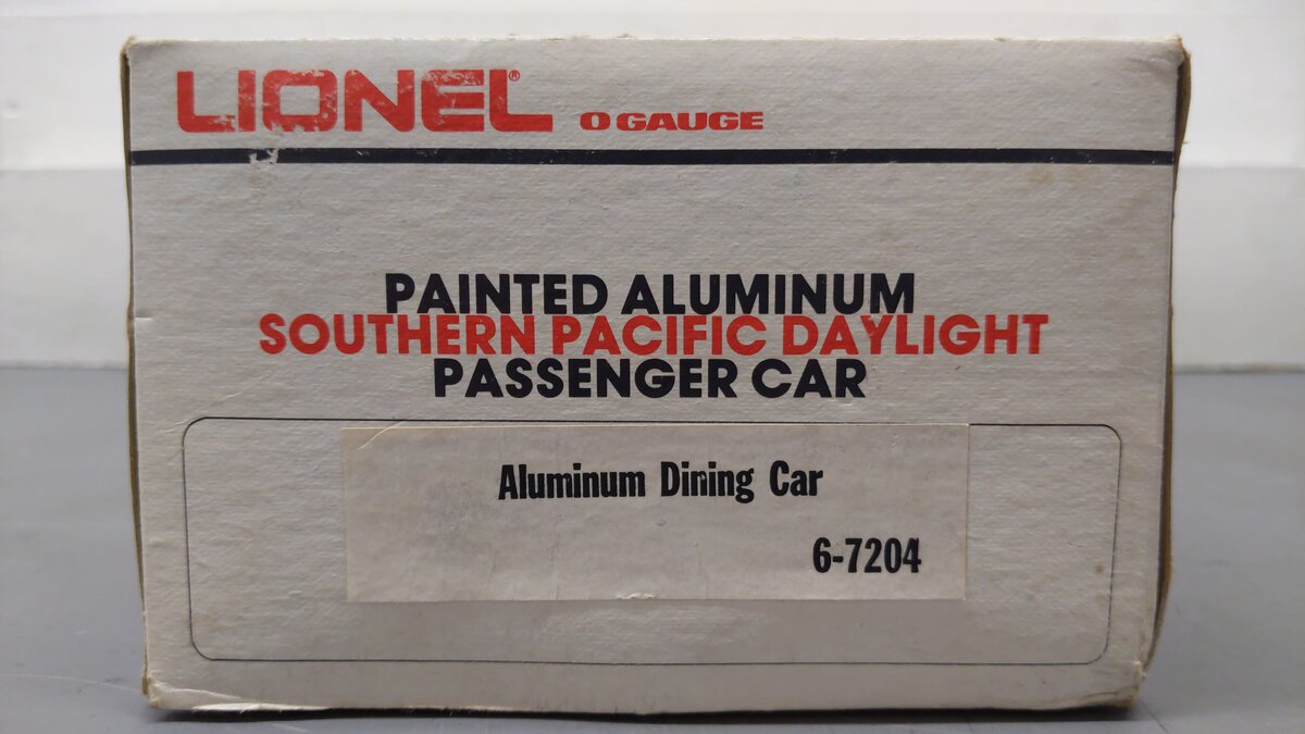 Lionel 6-7204 O Gauge Southern Pacific Daylight Aluminum Dining Car EX/Box