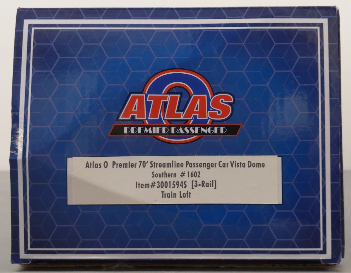 Atlas 3001594S O Southern Streamline Passenger Car Vista Dome Car #1602 (3-Rail) EX/Box