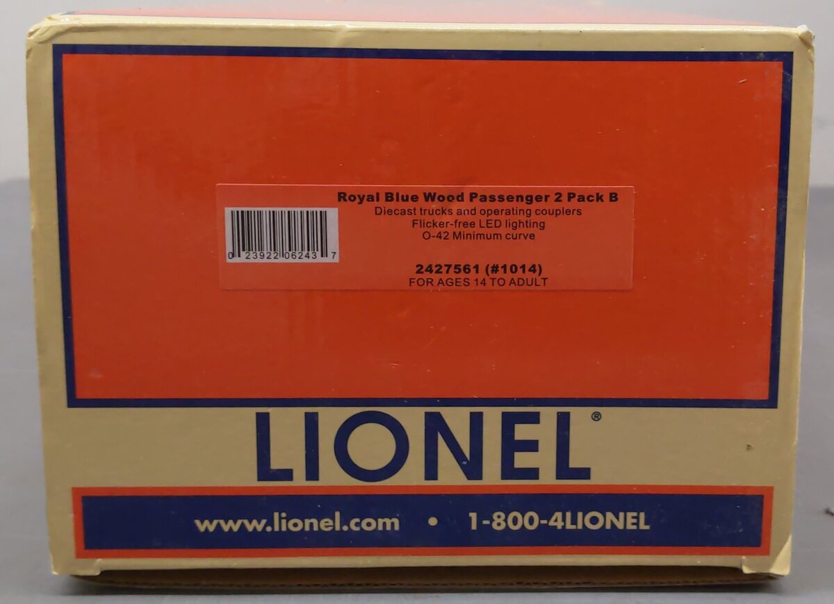 Lionel 2427561 O Gauge Royal Blue Wood Passenger #1014 LN/Box