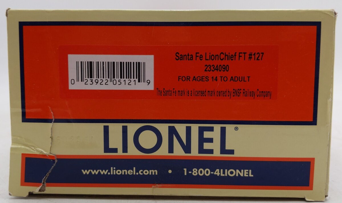 Lionel 2334090 O Santa Fe LionChief FT Diesel Locomotive #127 EX/Box