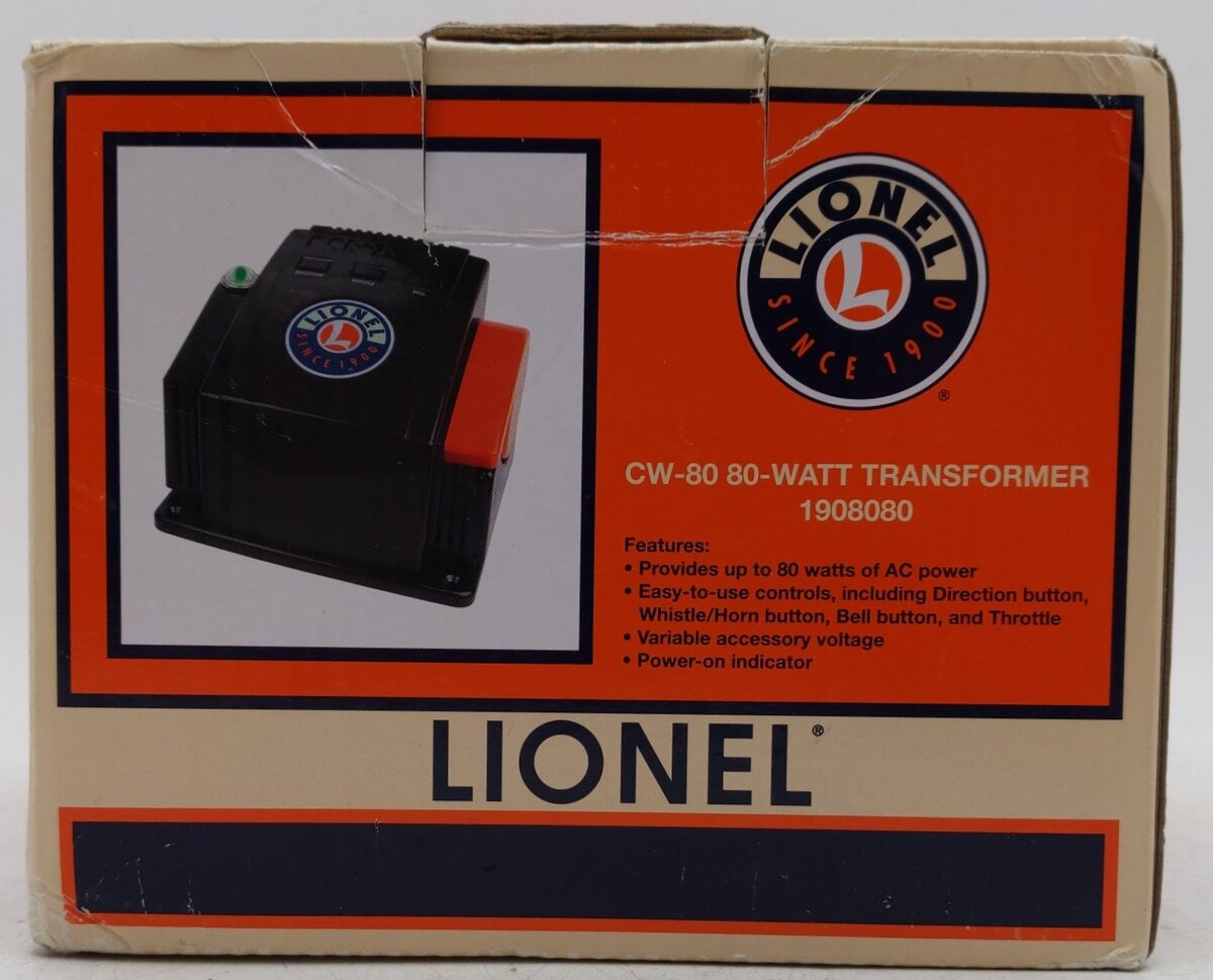 Lionel 1908080 CW80 80 Watt AC Transformer EX/Box