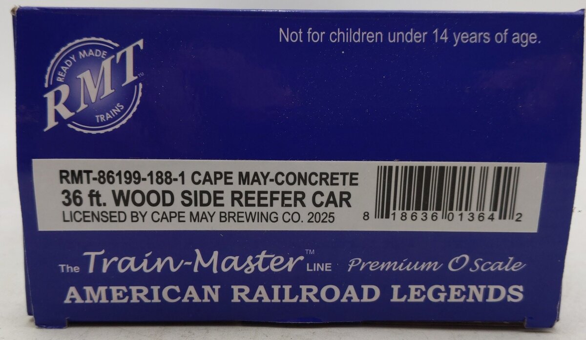 RMT 86199-188-1 O Gauge CapeMay Woodside Reefer Car #1341 EX/Box