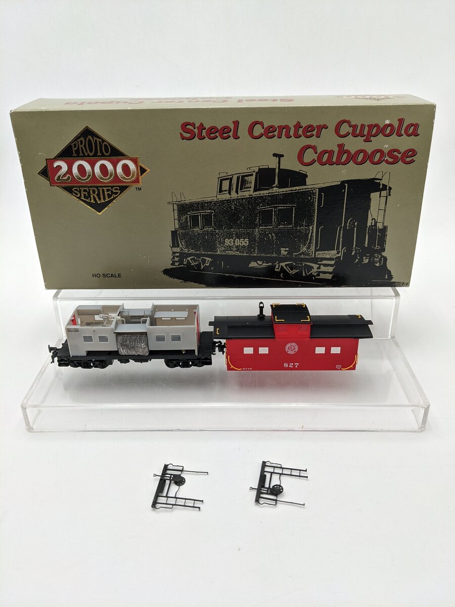 Proto 2000 8235 HO Pittsburgh & West Virginia Steel Center Cupula Caboose #827 EX/Box
