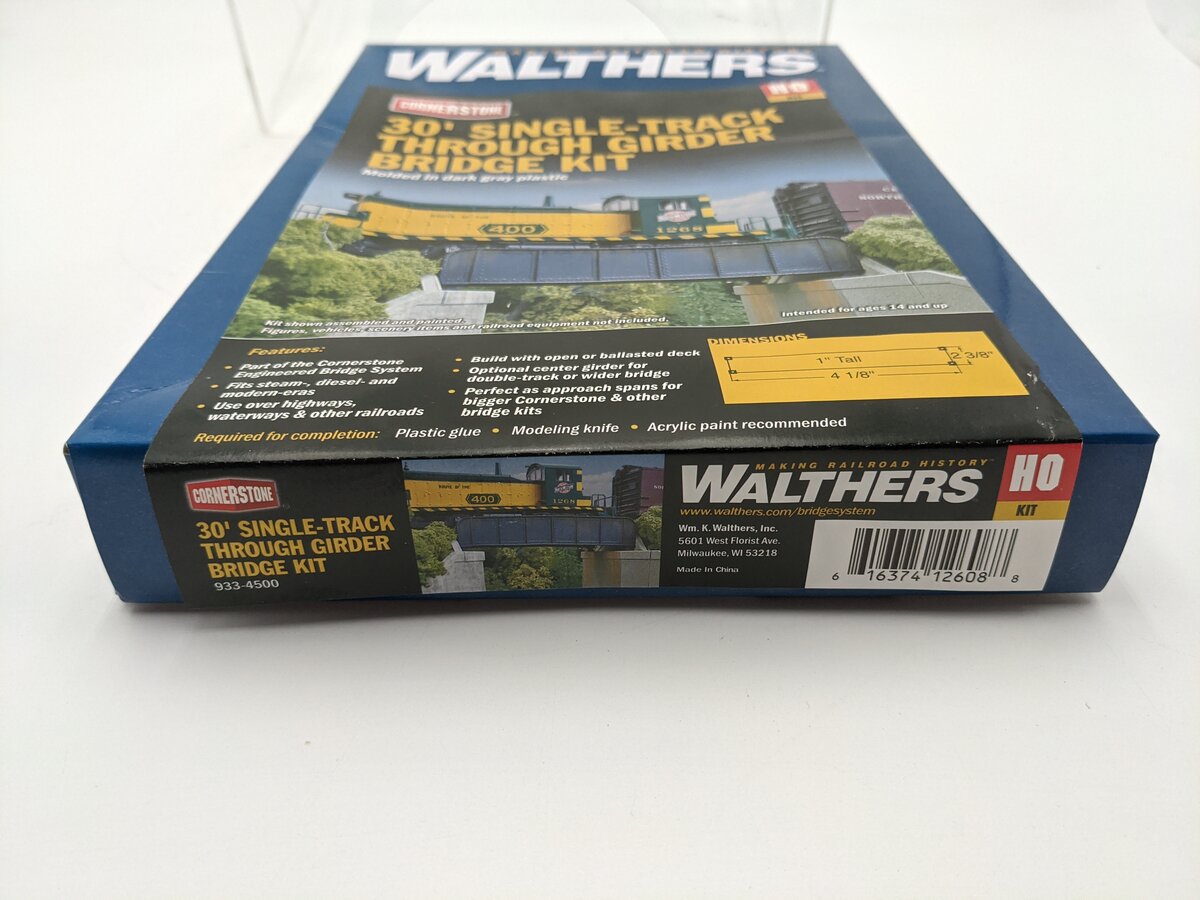 Walthers 933-4500 HO 30' Single-Track Railroad Through Girder Bridge Kit EX/Box