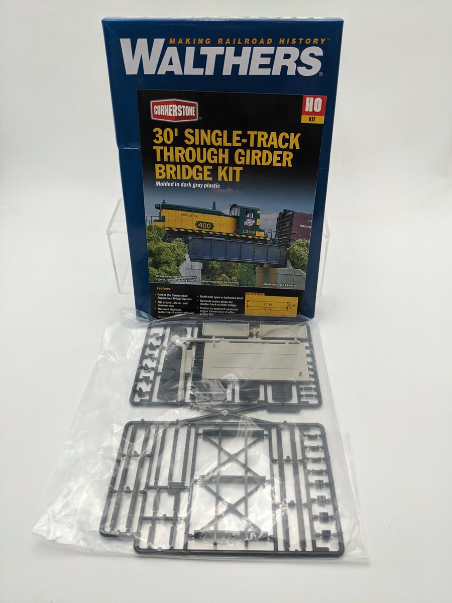Walthers 933-4500 HO 30' Single-Track Railroad Through Girder Bridge Kit EX/Box