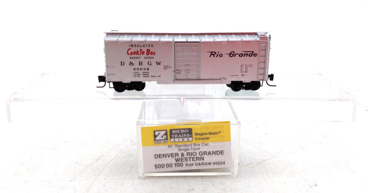 Micro-Trains 50000100 Z Scale Denver & Rio Grande Western 40' Boxcar #60034 NIB