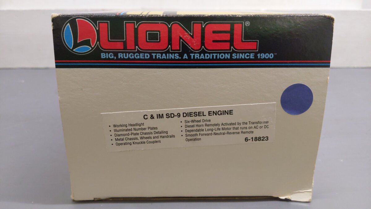 Lionel 6-18823 O Gauge Chicago & Illinois Midland SD-9 Diesel Locomotive #52 VG/Box