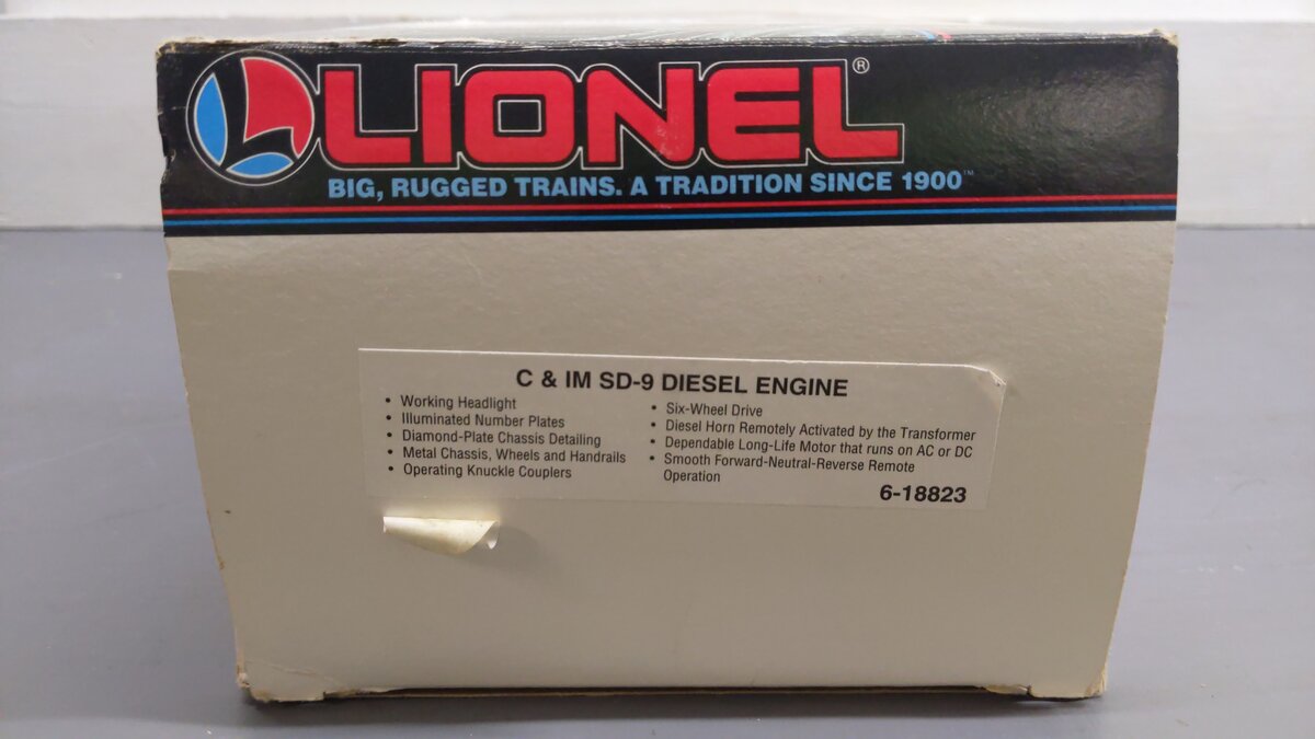 Lionel 6-18823 O Gauge Chicago & Illinois Midland SD-9 Diesel Locomotive #52 VG/Box