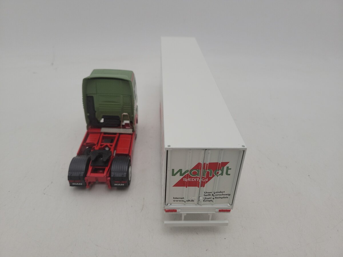 Conrad 6607/0 1:50 Scale Man TGL 41 WANDT Spedition Tractor With Box Trailer LN/Box