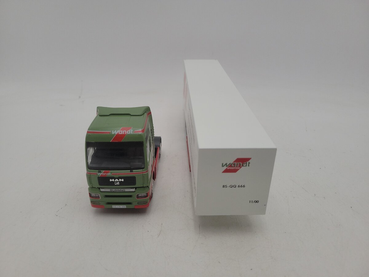 Conrad 6607/0 1:50 Scale Man TGL 41 WANDT Spedition Tractor With Box Trailer LN/Box