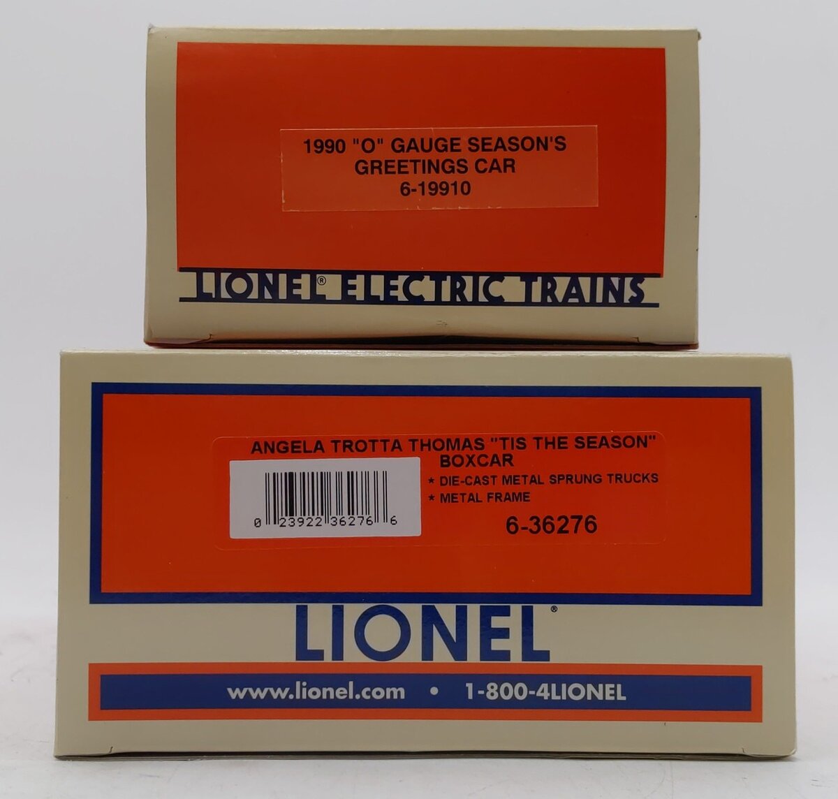 Lionel O Gauge Assorted Box Cars: # 6-19910, # 6-36276 LN/Box