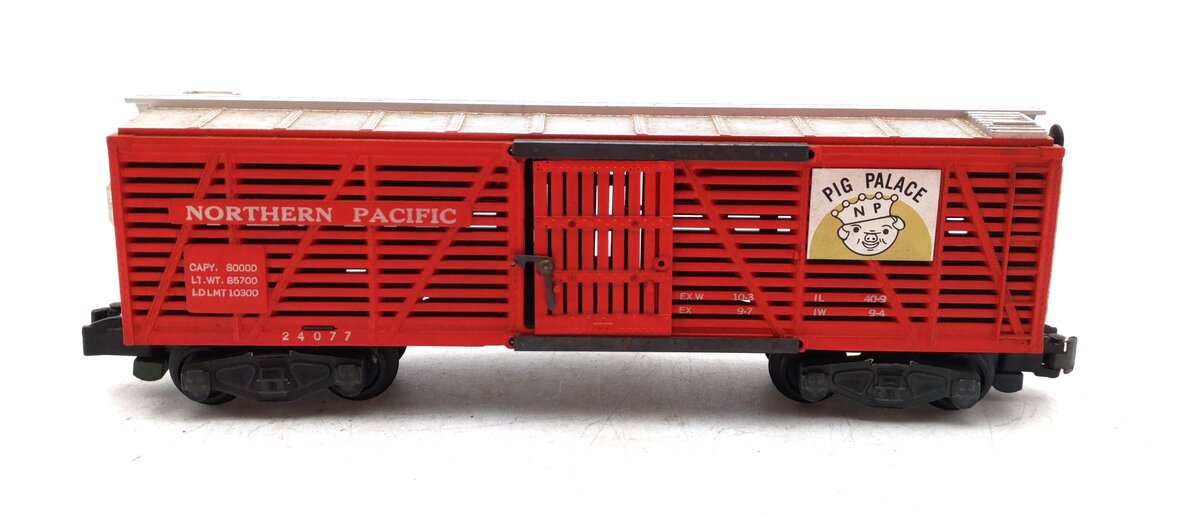 American Flyer 24077 Vintage S Northern Pacific Pig Palace Stock Car VG