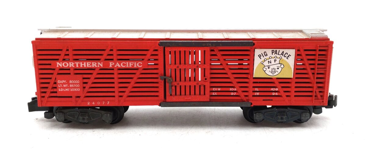 American Flyer 24077 Vintage S Northern Pacific Pig Palace Stock Car VG
