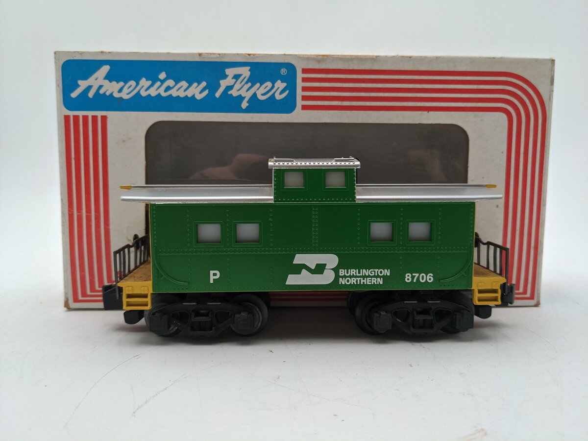 American Flyer 6-48706 S Gauge Burlington Northern Square Window Caboose VG/Box