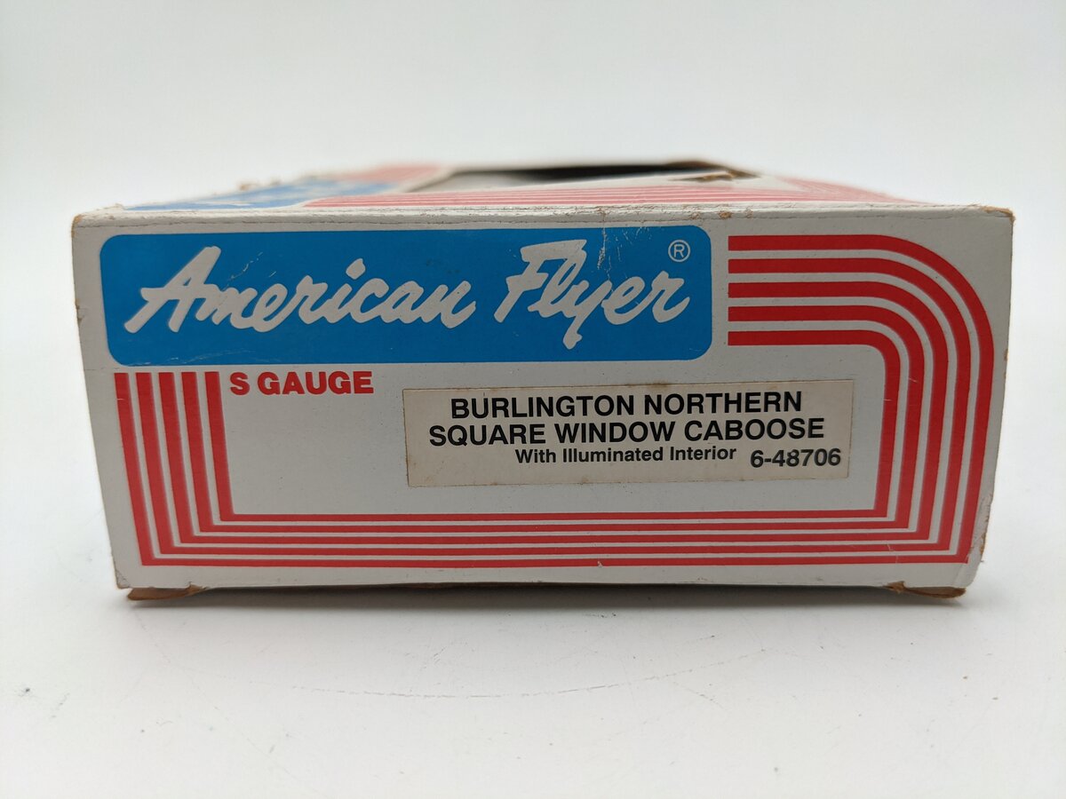 American Flyer 6-48706 S Gauge Burlington Northern Square Window Caboose VG/Box