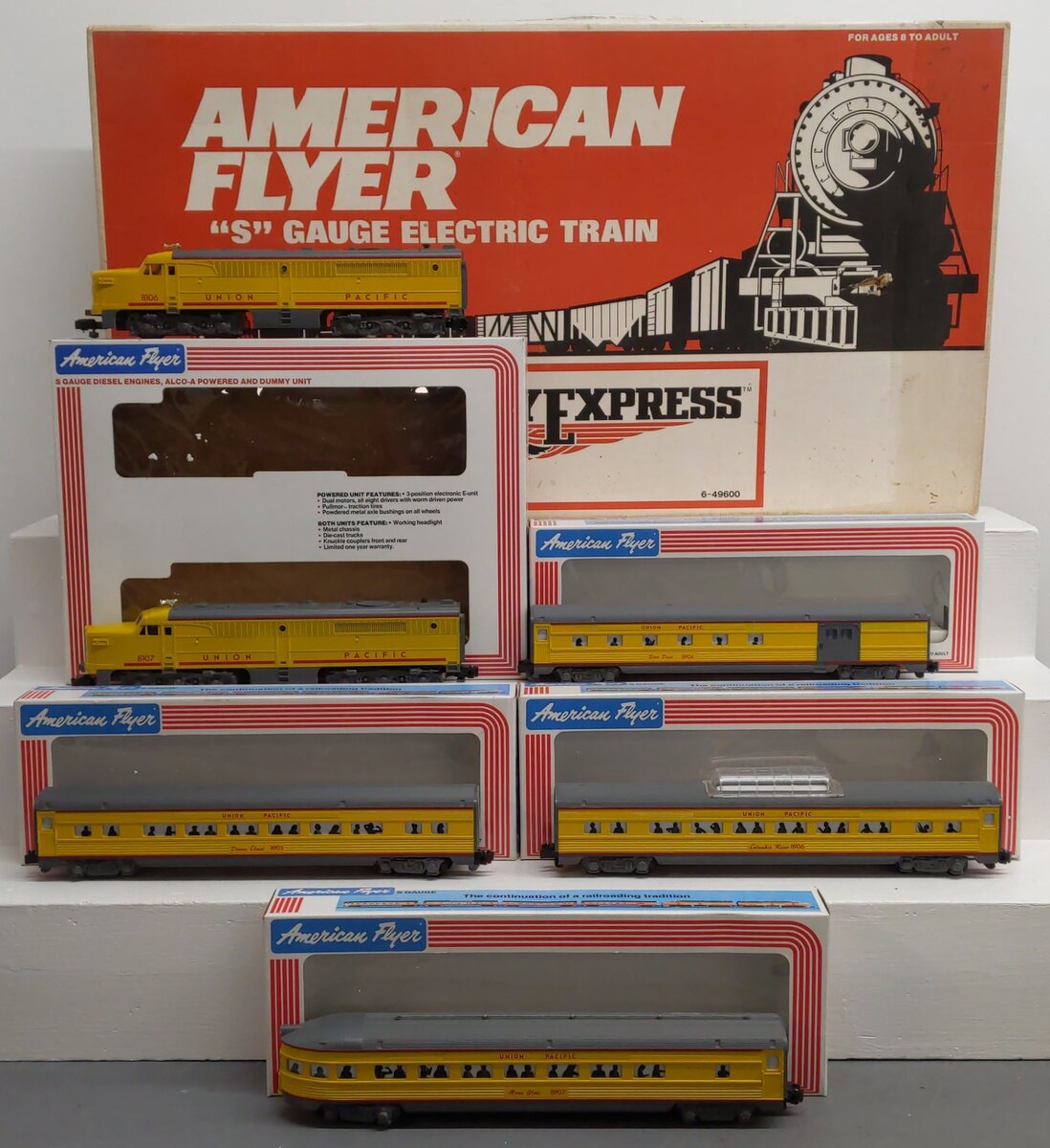 American Flyer 6-49600 S Gauge Union Pacific Pony Express Diesel Train Set VG/Box