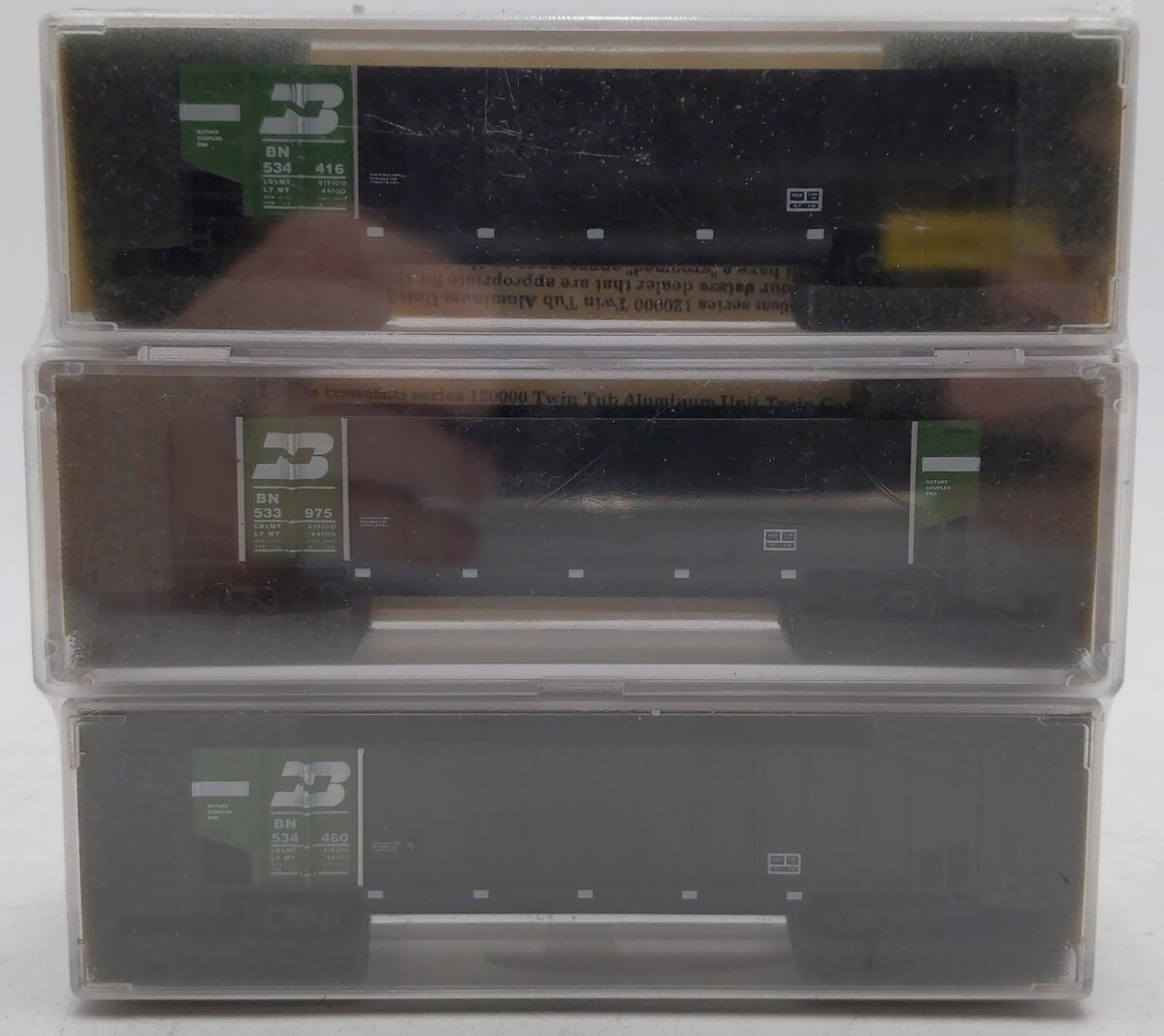 Deluxe Innovations 12100 N Scale BN Twin Tub Coal Gondola (6 Pack) MT/Box