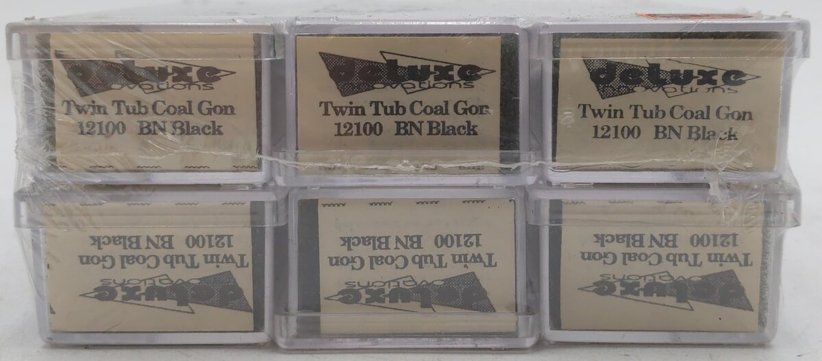 Deluxe Innovations 12100 N Scale BN Twin Tub Coal Gondola (6 Pack) MT/Box