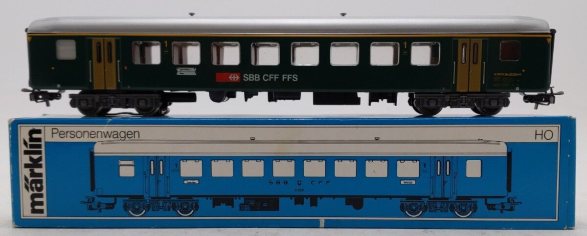 Marklin 4066 HO Scale Passenger Coach of the Swiss Railways EX/Box
