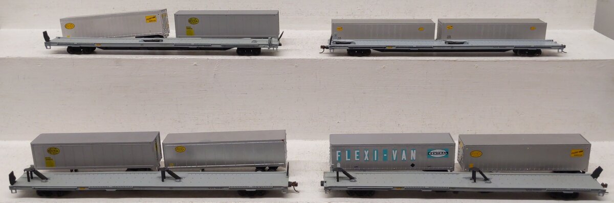HO Scale New York Central Trailer Flatcars with Trailers [4] VG