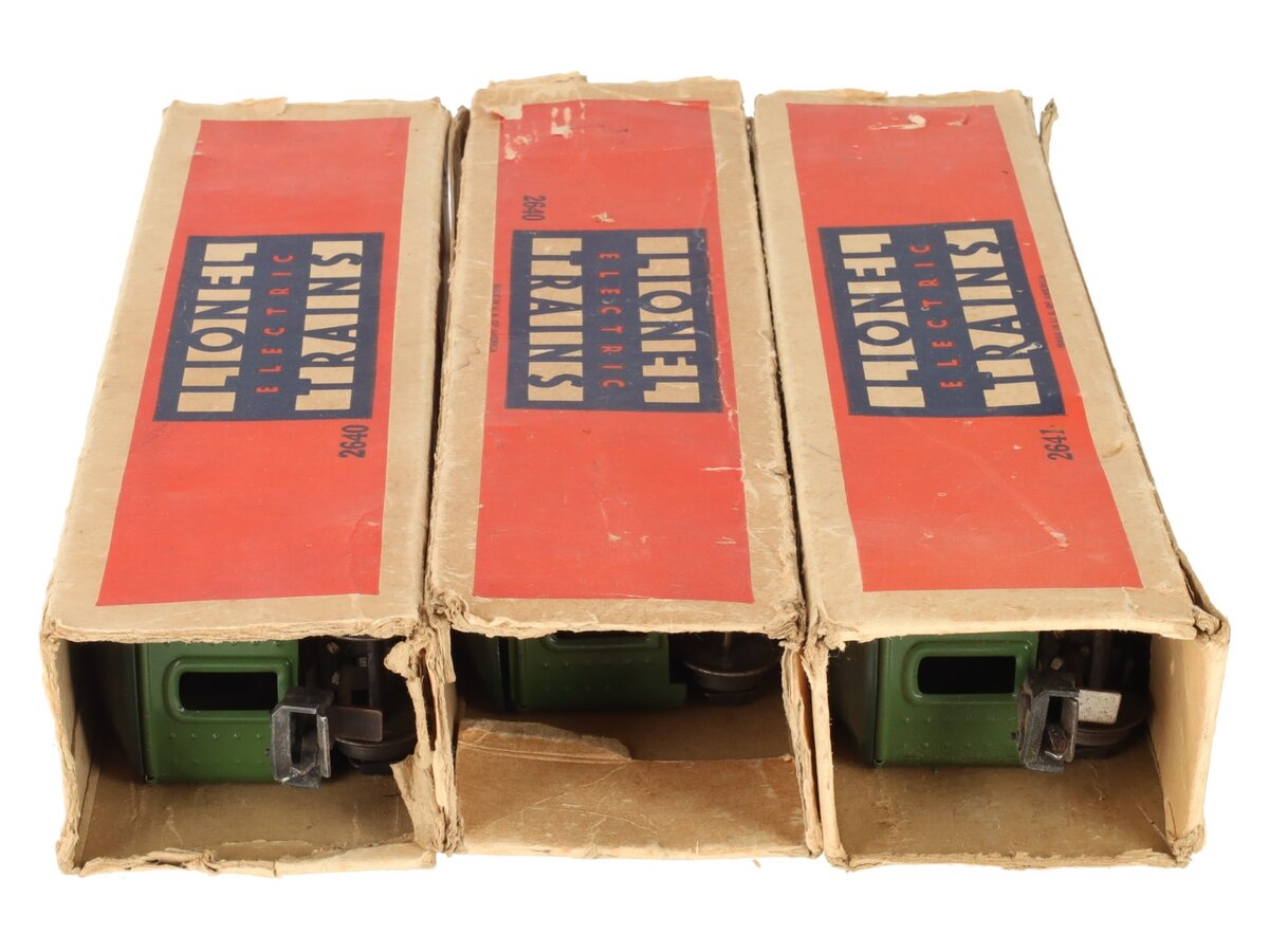 Lionel 240s Vintage O Prewar Green Passenger Set # 2640, 2640 & 2641 [3] VG/Box