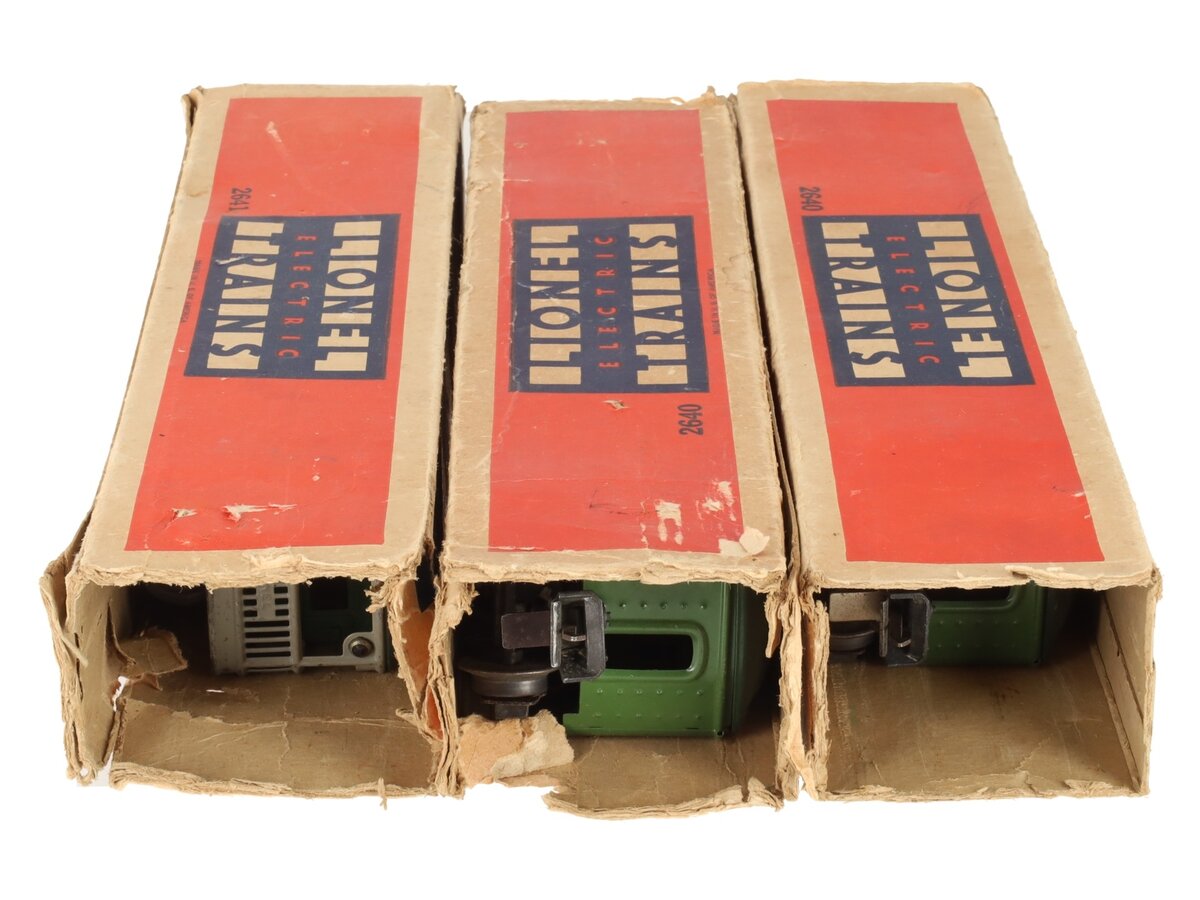 Lionel 240s Vintage O Prewar Green Passenger Set # 2640, 2640 & 2641 [3] VG/Box