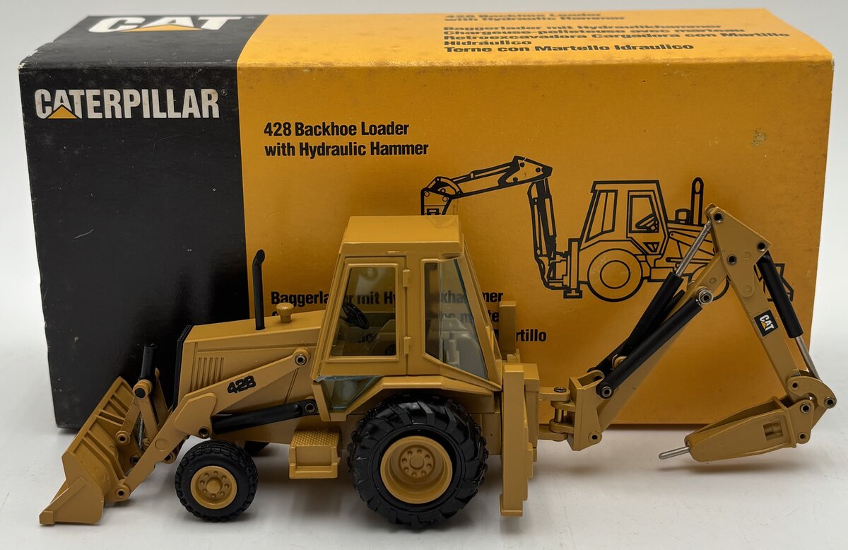 NZG 378/1 1:50 Scale Diecast 428 Backhoe Loader With Hydraulic Hammer LN/Box