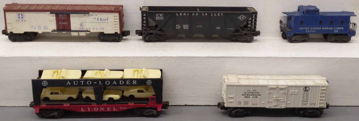 Lionel Vintage O Gauge Freight Cars: 64361, 3482, 6672, 6017-50, 6414 [5] VG