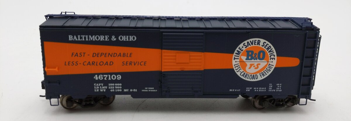 Trix 24902-13 HO Scale Baltimore & Ohio Time-Save 40' Boxcar #467109 LN/Box
