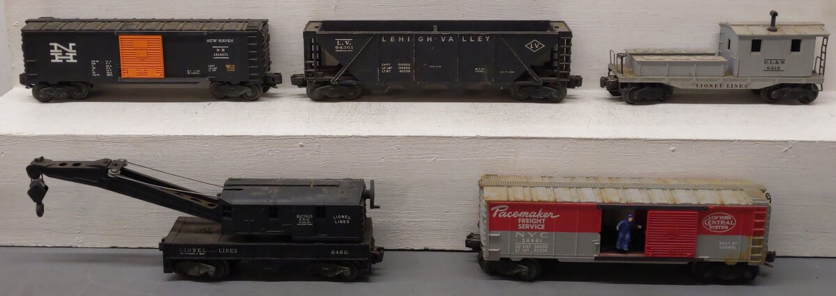 Lionel Vintage O Gauge Freight Cars: 6436-1, 6419, 6460, 6464-425, 3494 [5] VG