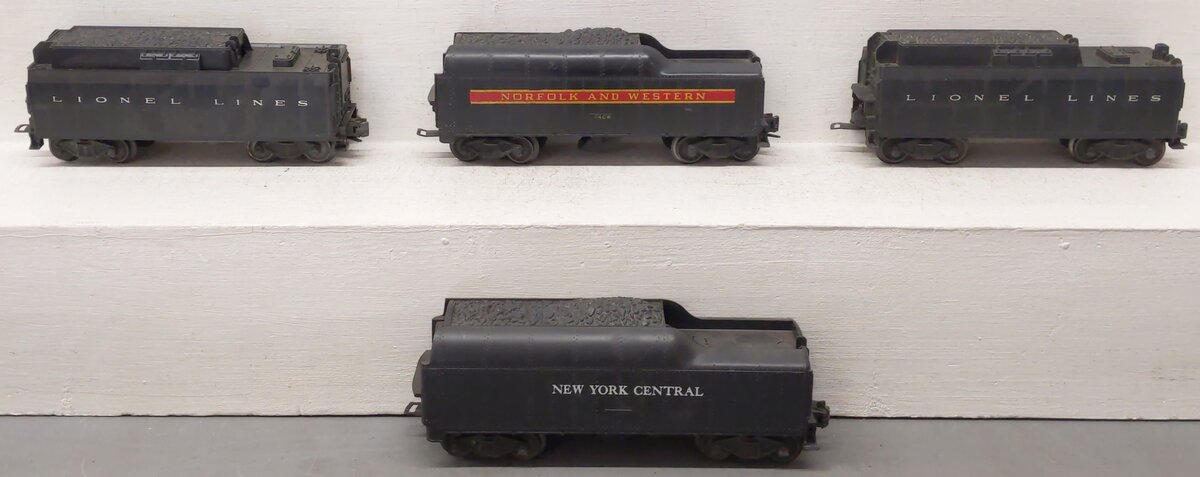 Lionel Vintage O Gauge Whistle Tenders #6026W, 746W [4] VG