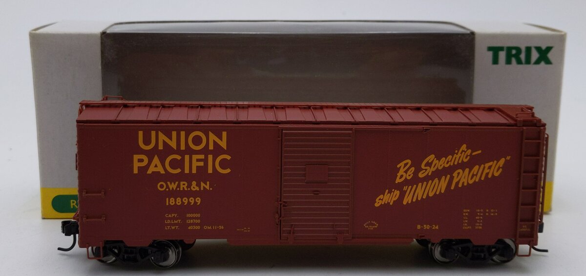Trix 24900 HO Scale Union Pacific 40' Steel Box Car #188999 LN/Box