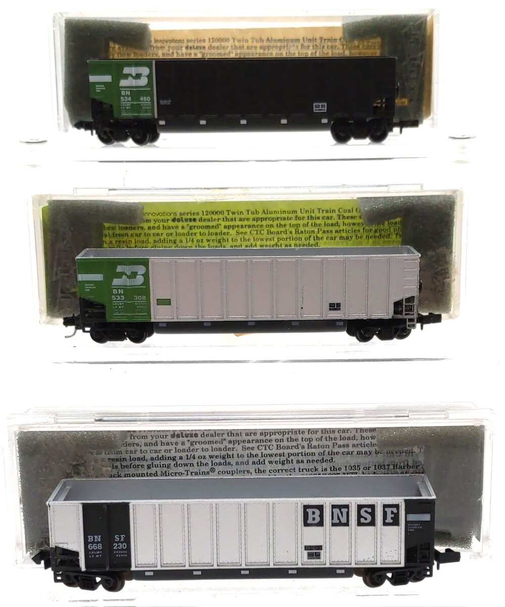 Deluxe Innovations Assorted N Scale Gondola Cars: 12100, 12090, 12040 [3] LN/Box