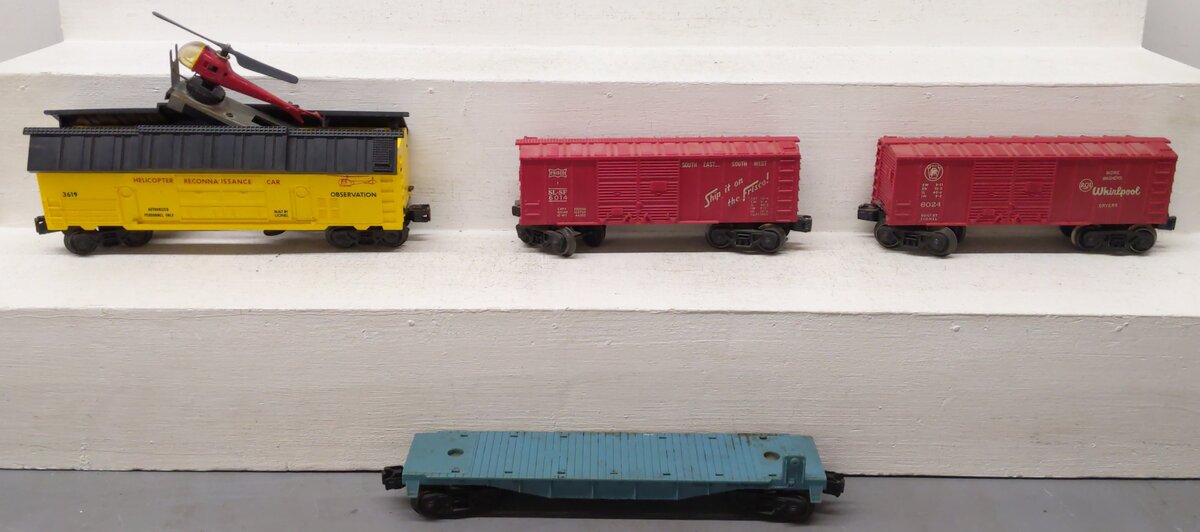 Lionel Vintage O Gauge Freight Cars: 6511-2, 3619, 6024, 6014 [4] VG