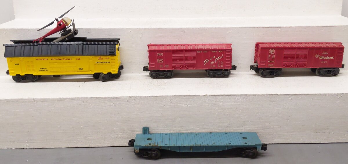 Lionel Vintage O Gauge Freight Cars: 6511-2, 3619, 6024, 6014 [4] VG
