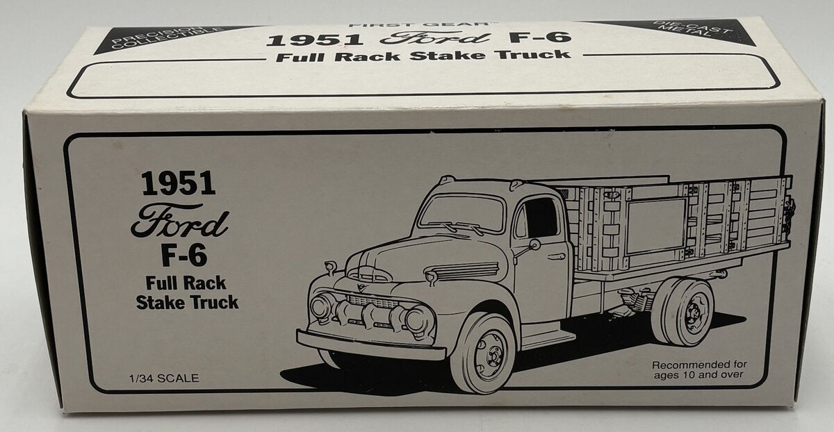 First Gear 18-1056 1:34 Scale Diecast 1951 Ford F-6 Full Rack Stake Truck EX/Box