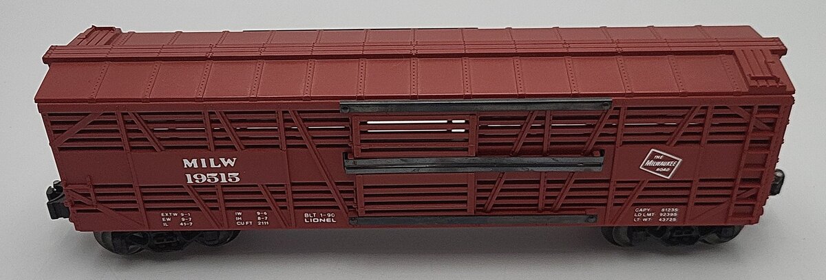 Lionel 6-19515 O Gauge Milwaukee Road Stock Car EX/Box