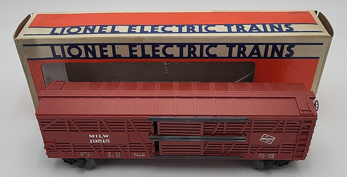Lionel 6-19515 O Gauge Milwaukee Road Stock Car EX/Box