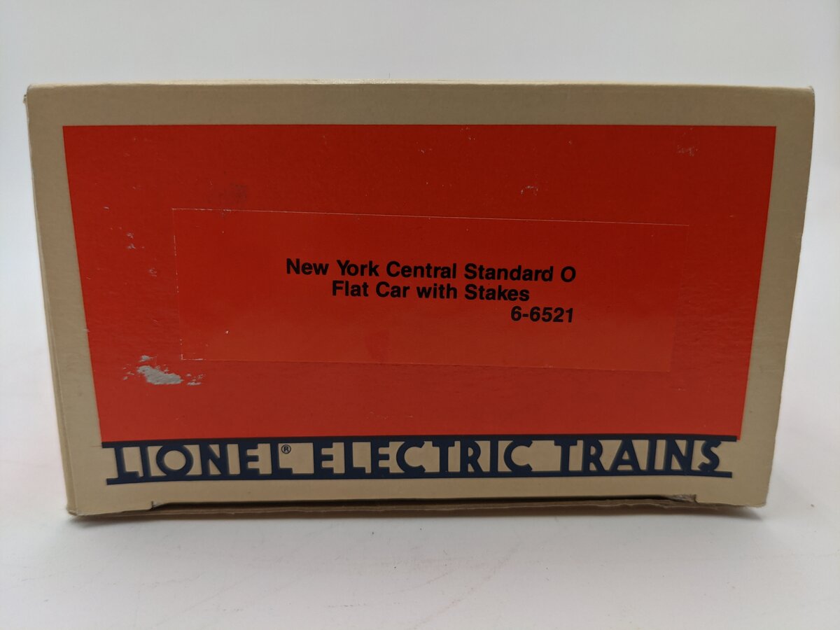 Lionel 6-6521 O Gauge New York Central Flatcar with Stakes EX/Box