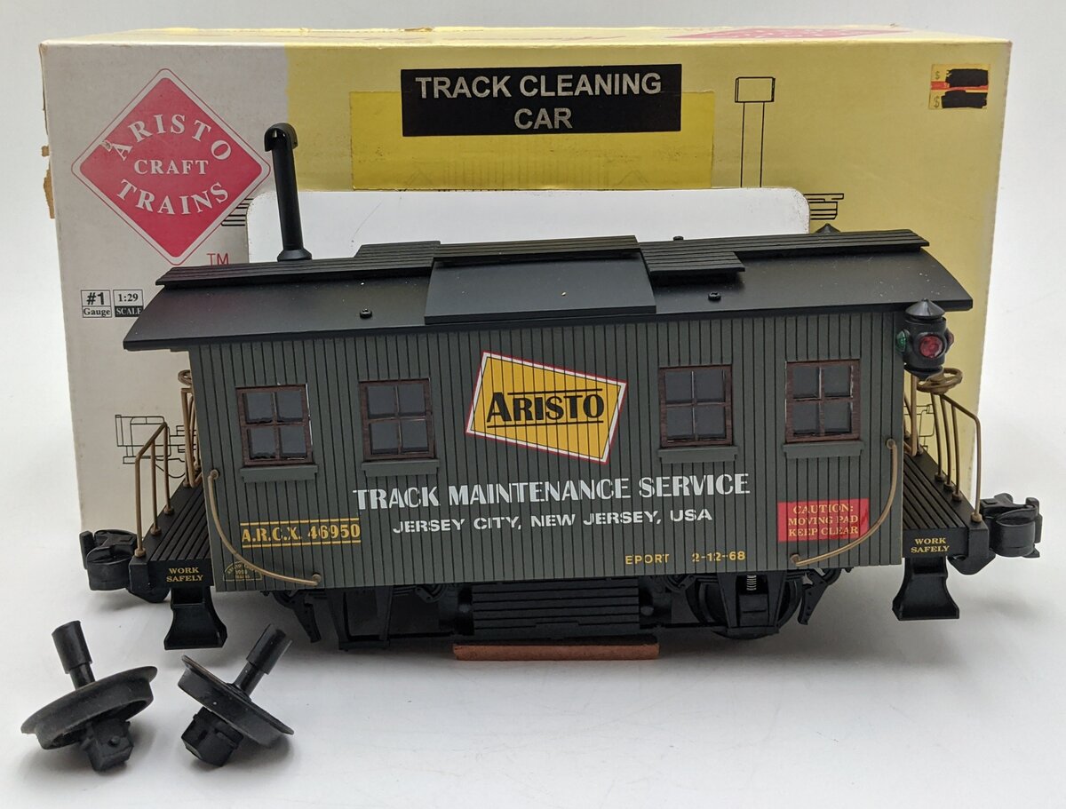 Aristo-Craft 46950 G Track Maint. Service Car/Track Cleaning Car - Metal Wheels VG/Box
