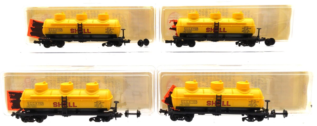 Model Power 3416 N Scale Shell 3-Dome Tank Car #1105 [4] EX/Box