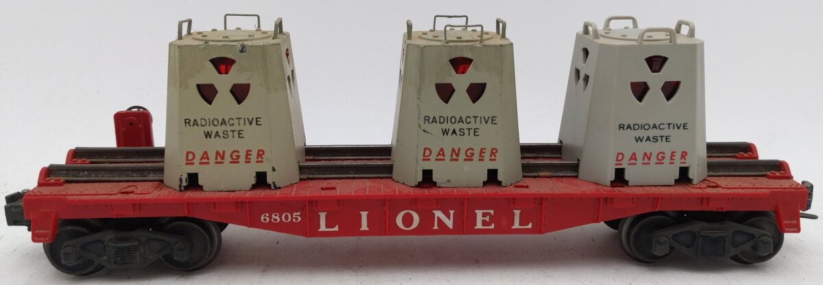 Lionel 6805 Vintage O Radioactive Atomic Disposal Flatcar