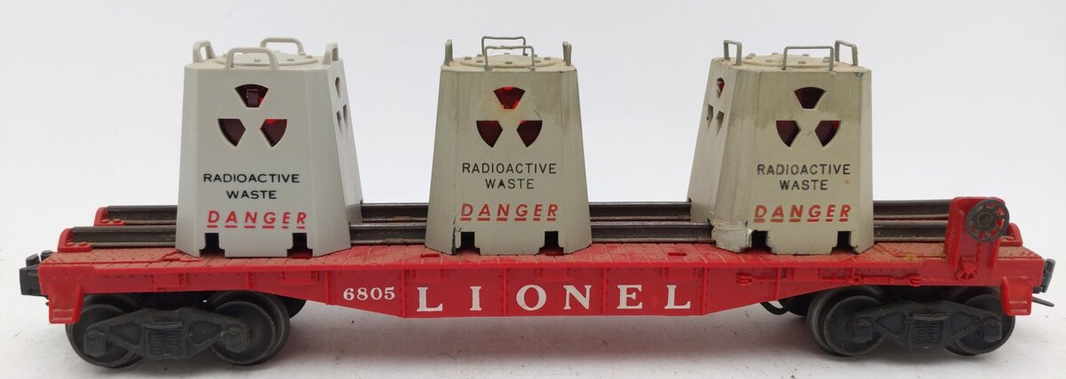Lionel 6805 Vintage O Radioactive Atomic Disposal Flatcar