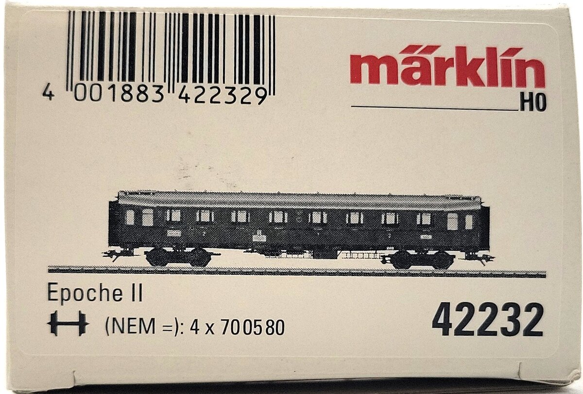 Marklin 42232 HO Scale German Imperial Railway 1/2 Class Passenger Car