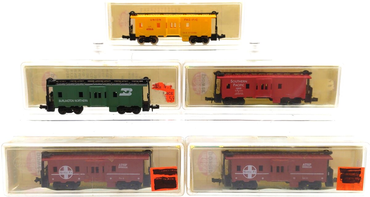 Model Power Assorted N Scale Caboose: 3120, 3122, 3124, 3126 [5] NIB