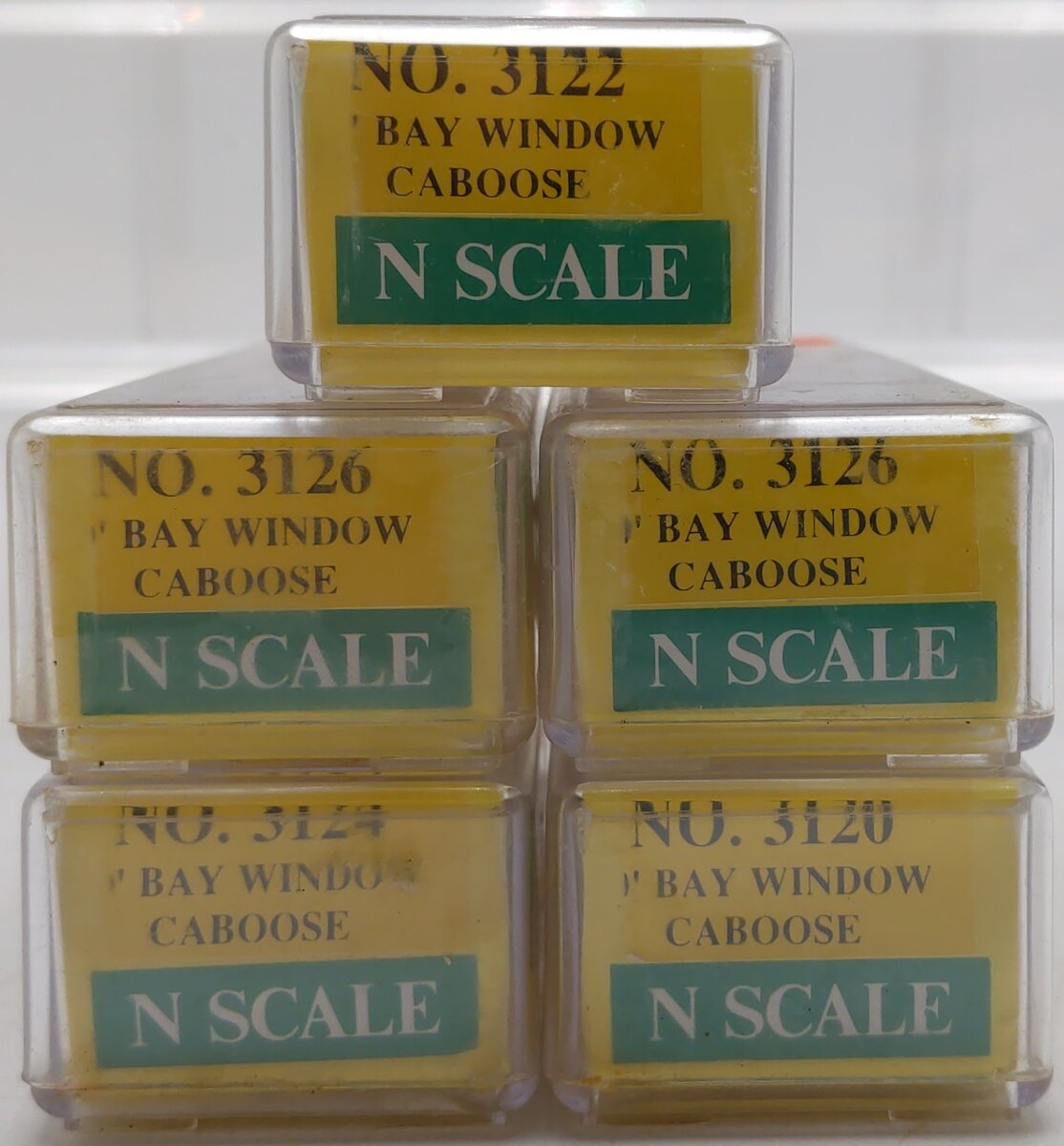 Model Power Assorted N Scale Caboose: 3120, 3122, 3124, 3126 [5] NIB
